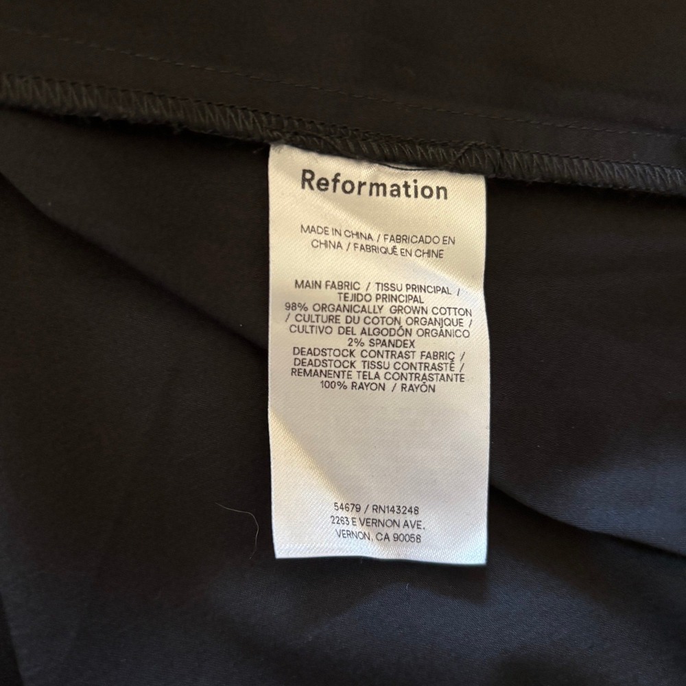 Reformation Lucy Skirt NWT Black Organic Cotton Maxi A-Line Size 6 1312418BLK006 - Picture 5 of 8